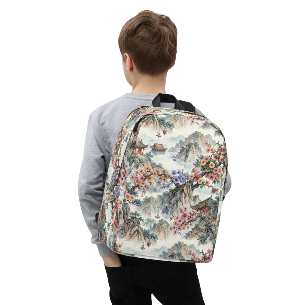Jade Mountain Blossom on Minimalist Backpack — Zoomed-in