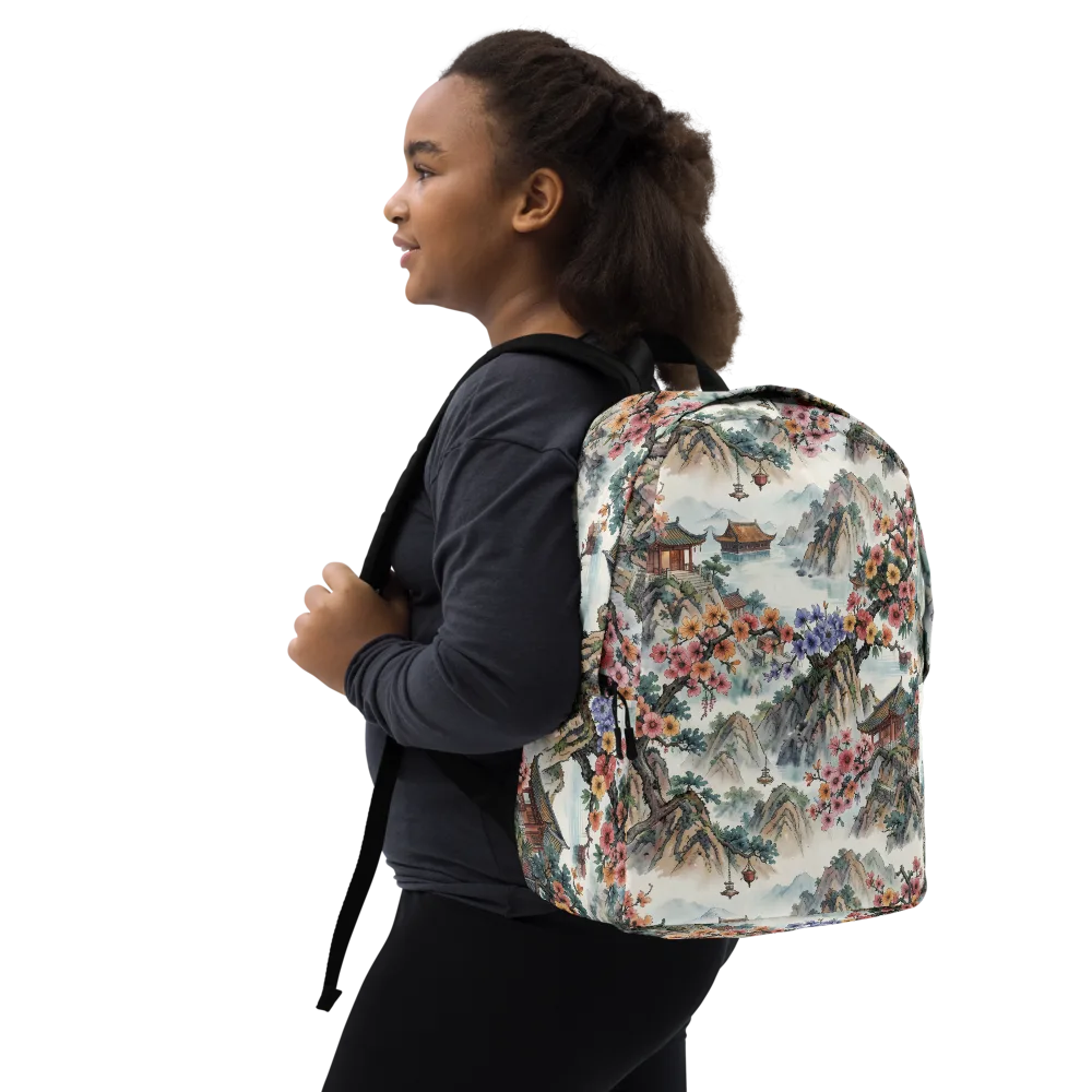 Jade Mountain Blossom on Minimalist Backpack — Right Front