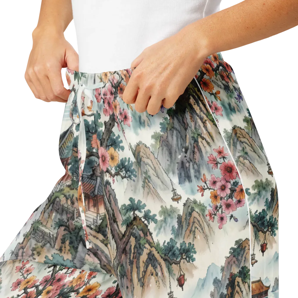 Jade Mountain Blossom on Women's Pajama Pants — Product details