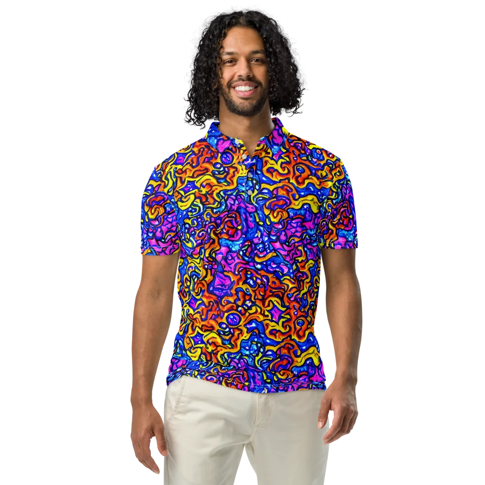 Saturated Whirl on Men's Slim Fit Polo Shirt — Front