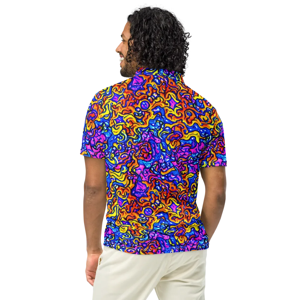 Saturated Whirl on Men's Slim Fit Polo Shirt — Back
