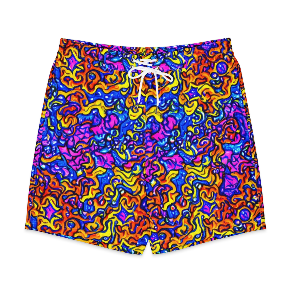 Saturated Whirl on Men's Board Shorts — Front