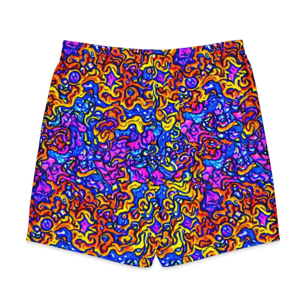 Saturated Whirl on Men's Board Shorts — Back