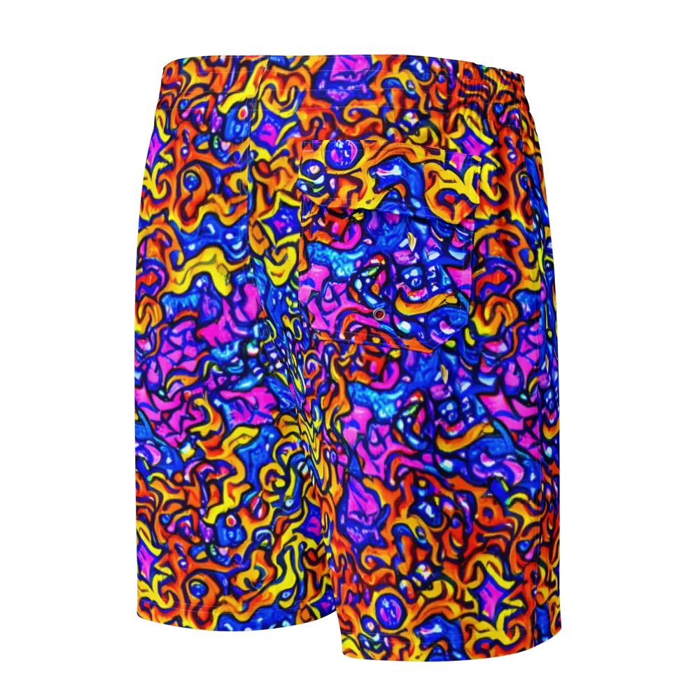 Saturated Whirl on Men's Board Shorts — Back