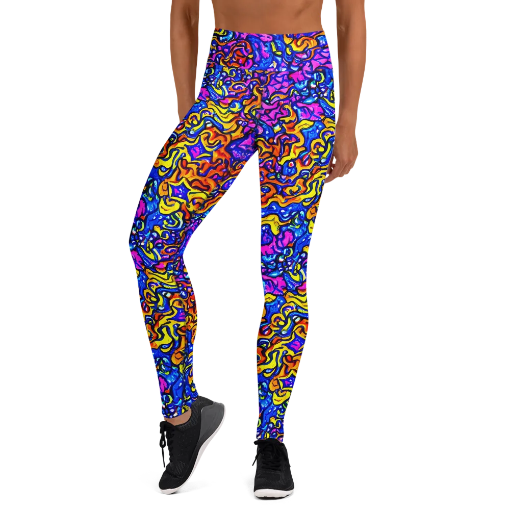 Saturated Whirl on Yoga Leggings — Front