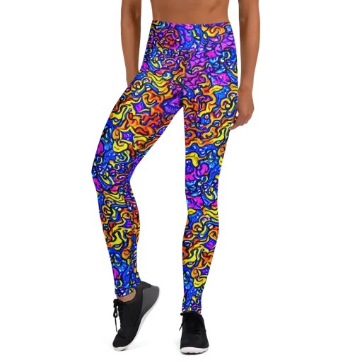 Saturated Whirl on a Yoga Leggings