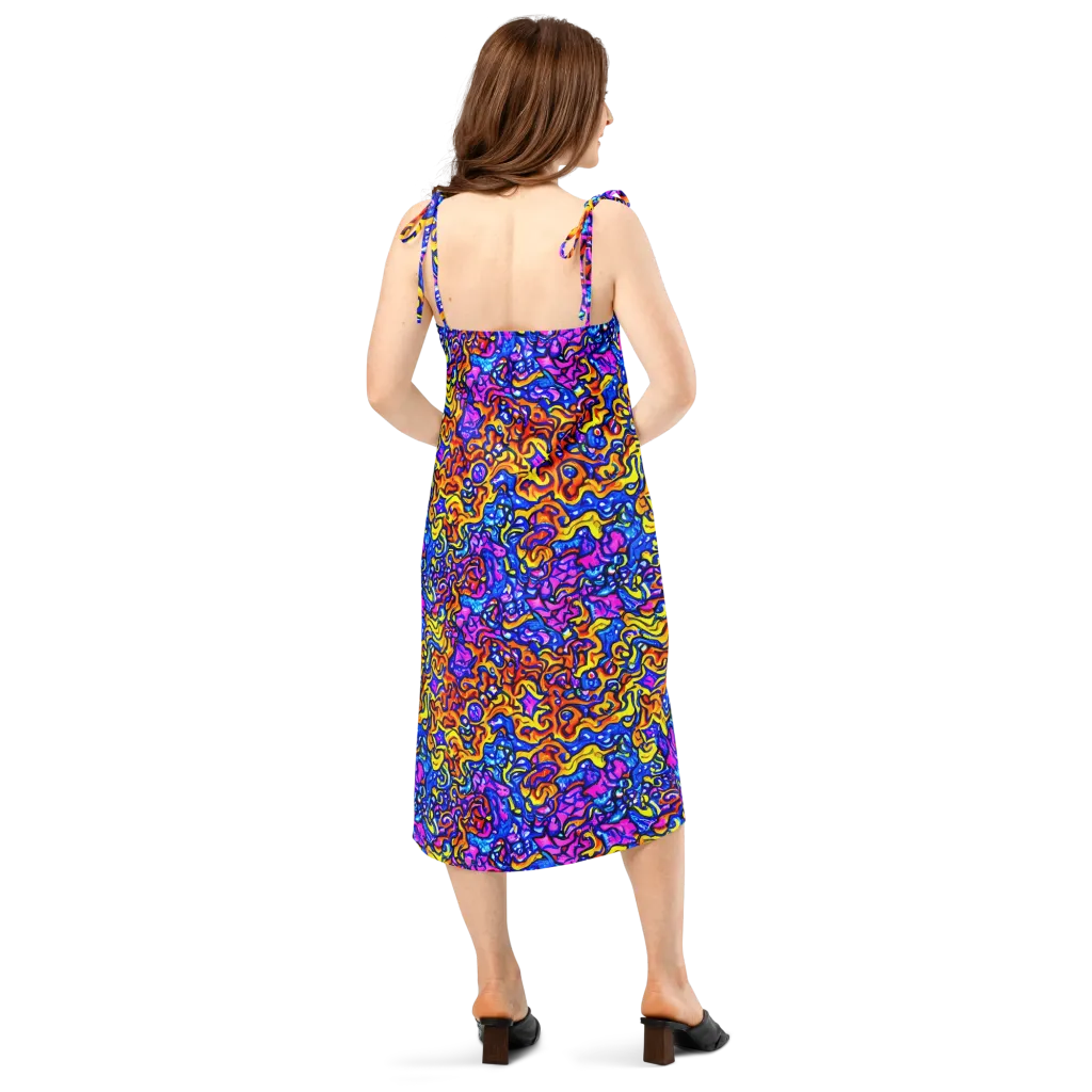 Saturated Whirl on Slip Dress — Back