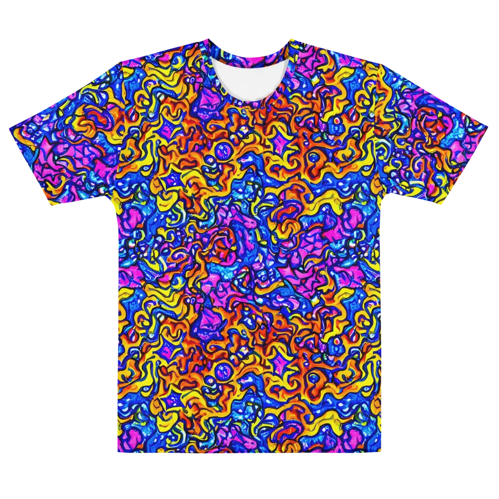 Saturated Whirl on Men's Cotton Crew Neck T-Shirt — Front