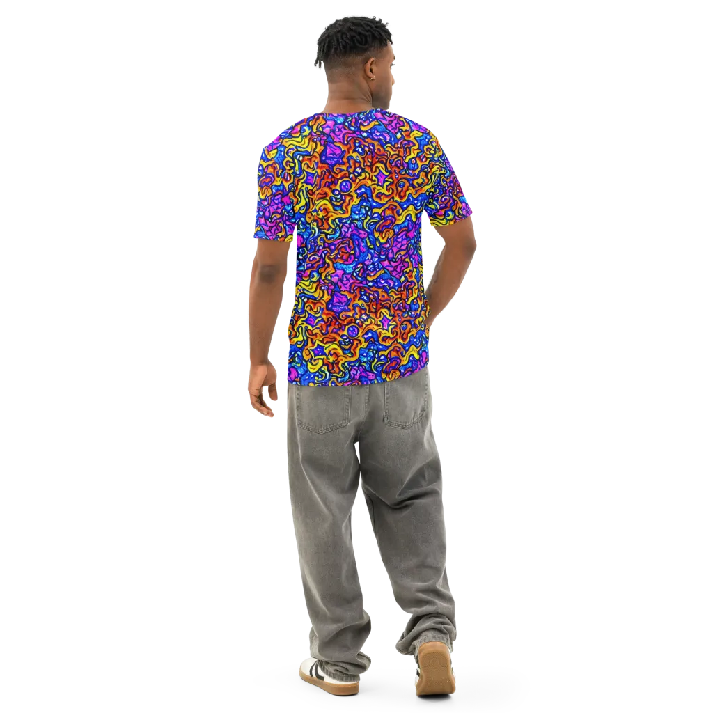 Saturated Whirl on Men's Cotton Crew Neck T-Shirt — Back