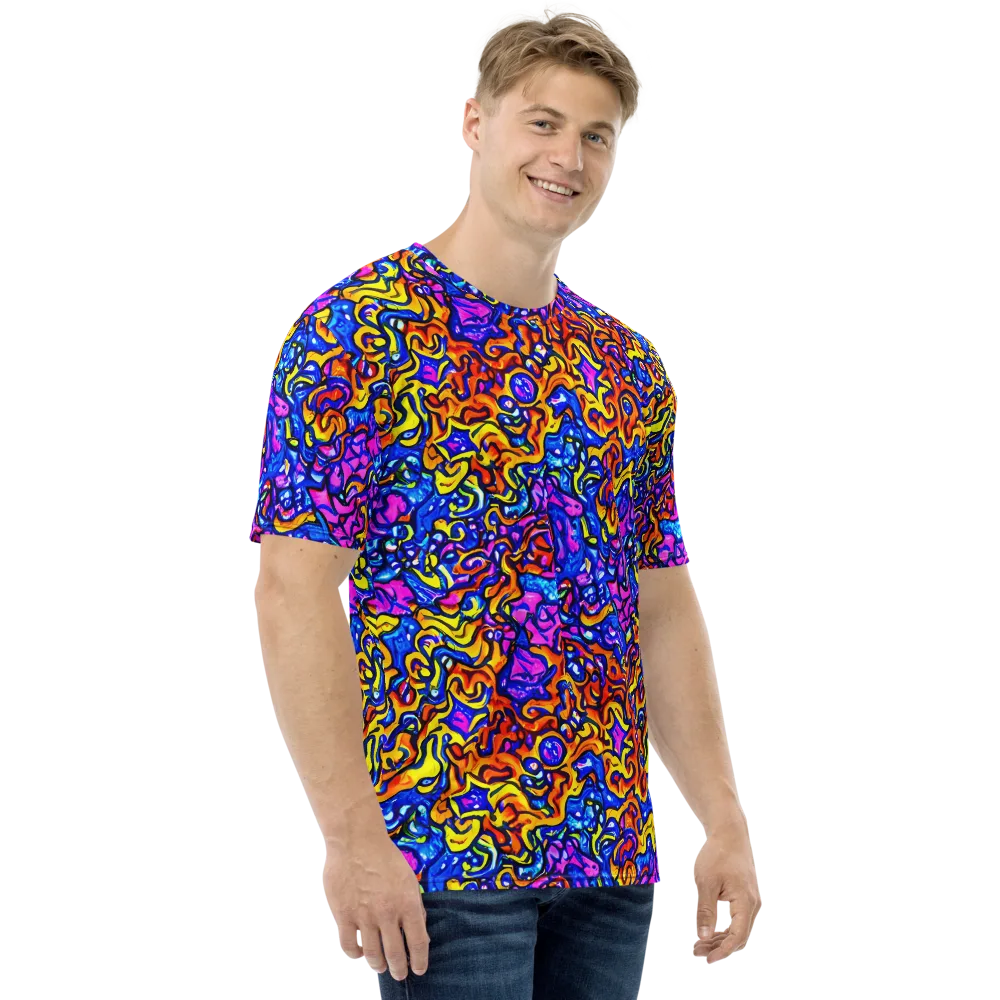 Saturated Whirl on Men's Crew Neck T-Shirt — Right
