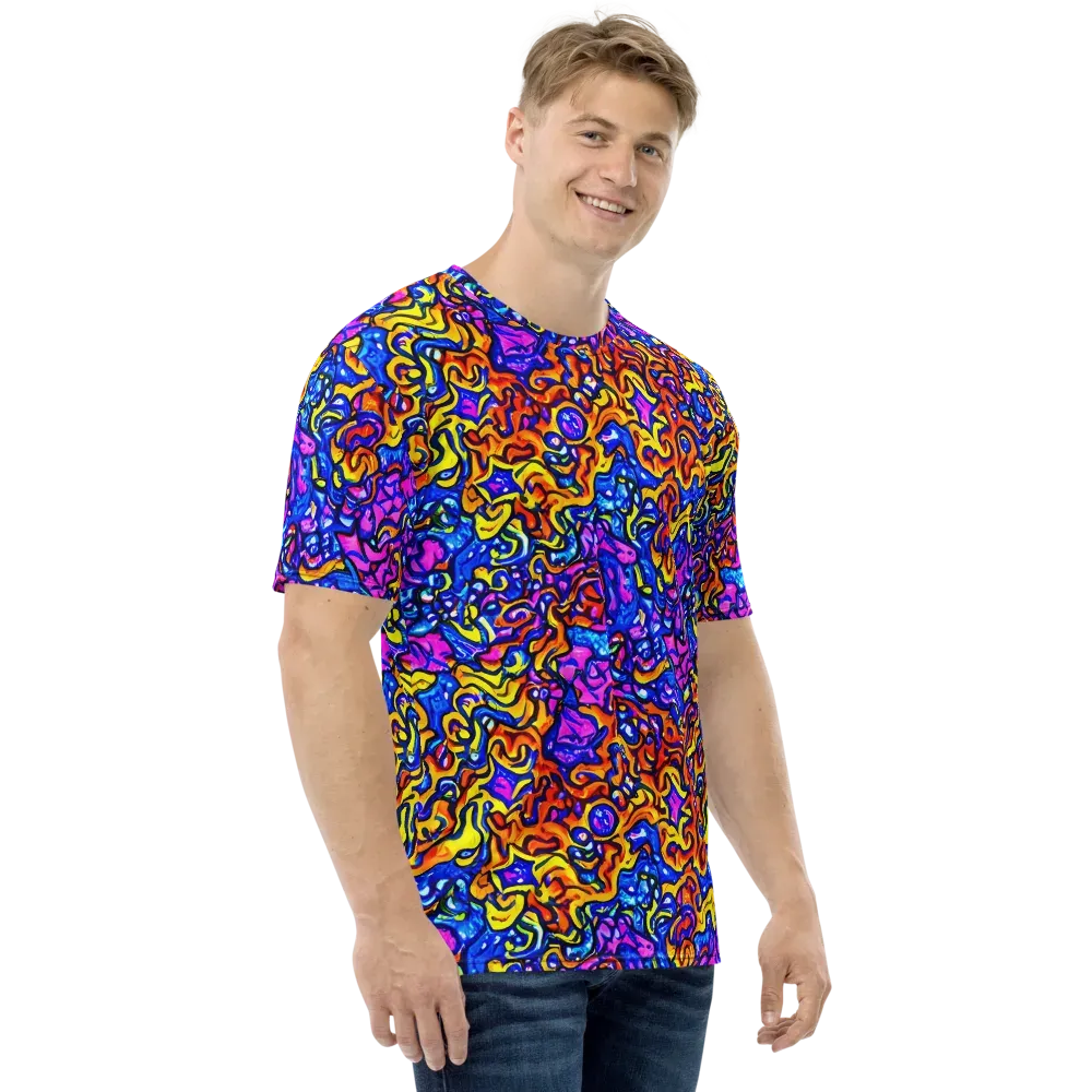 Saturated Whirl on Men's Crew Neck T-Shirt — Right