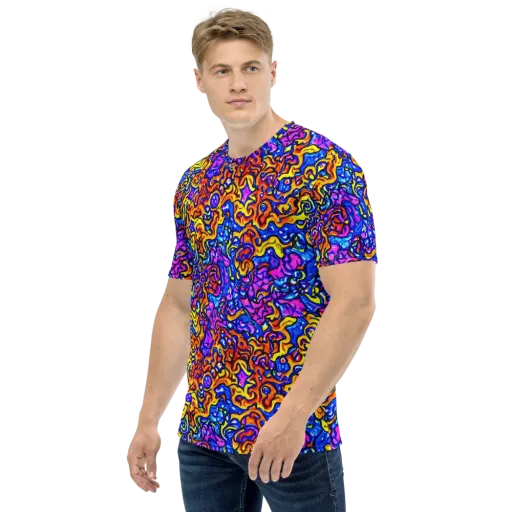 Saturated Whirl on a Men's Crew Neck T-Shirt