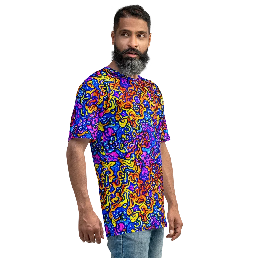 Saturated Whirl on Men's Crew Neck T-Shirt — Right