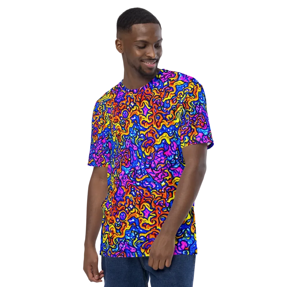 Saturated Whirl on Men's Crew Neck T-Shirt — Left
