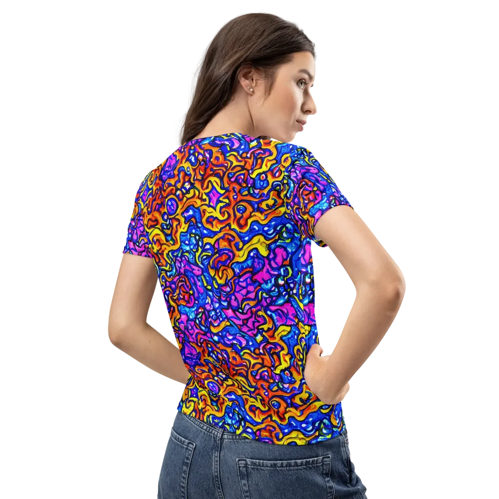 Saturated Whirl on Women's Crew Neck T-Shirt — Back