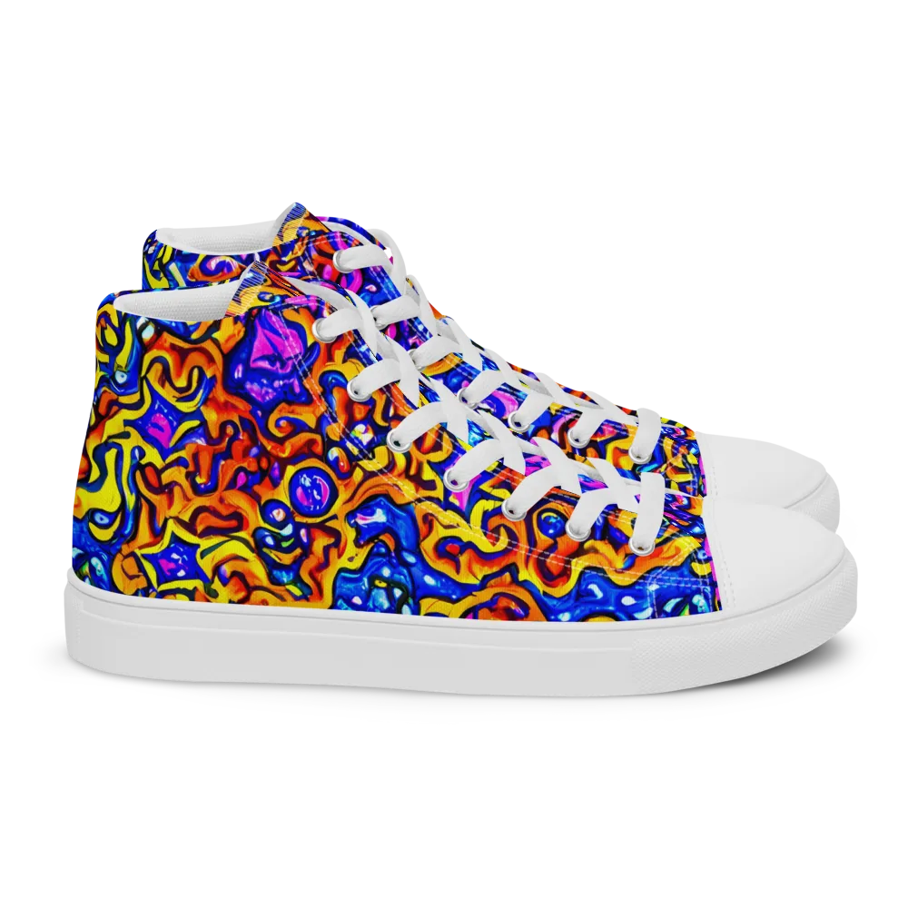 Saturated Whirl on Women's High Top Canvas Shoes — Right