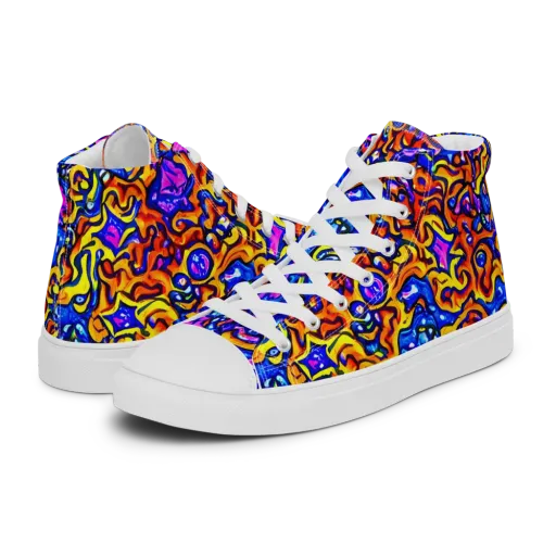 Saturated Whirl on a Women's High Top Canvas Shoes