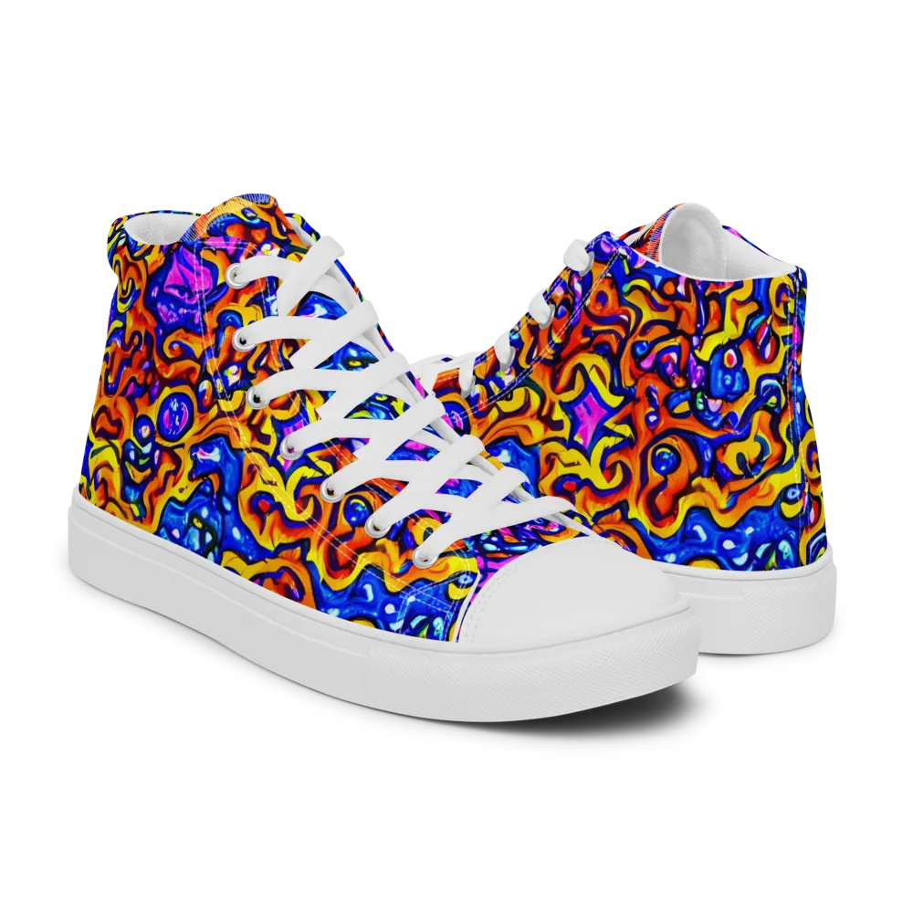 Saturated Whirl on Women's High Top Canvas Shoes — Right