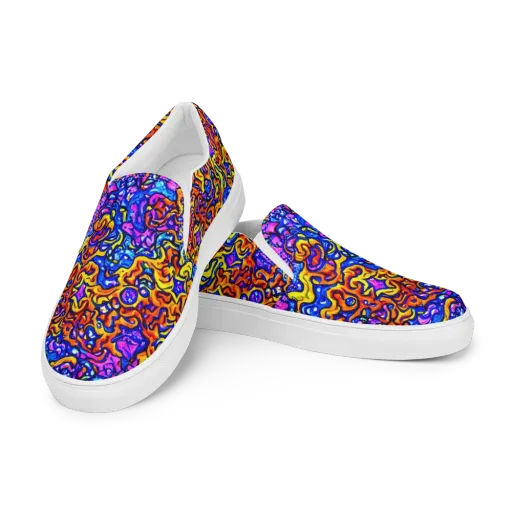 Saturated Whirl on a Men's Slip-On Canvas Shoes