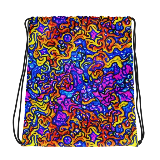 Saturated Whirl on a Drawstring Bag