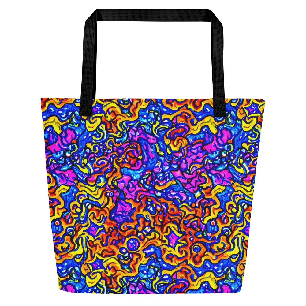 Saturated Whirl on Large Tote Bag W/ Pocket — Front