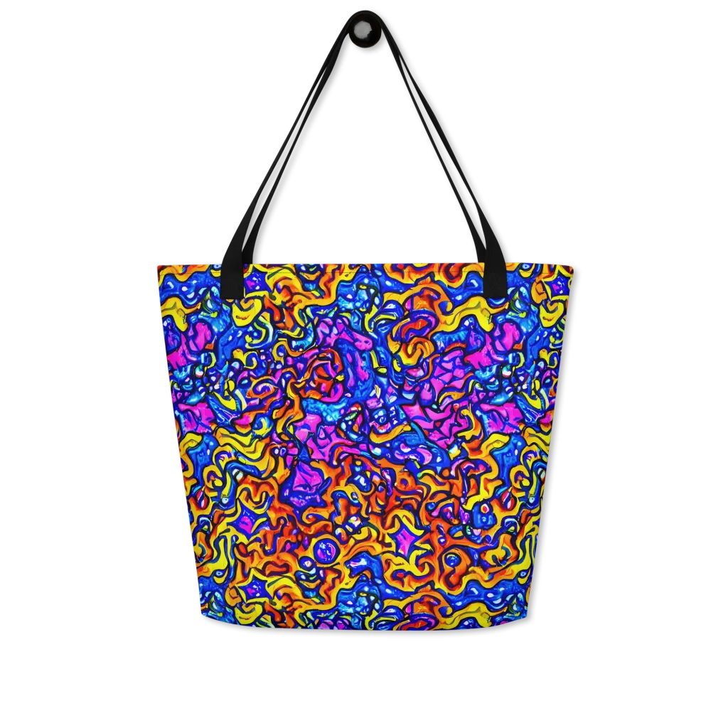 Saturated Whirl on Large Tote Bag W/ Pocket — Front