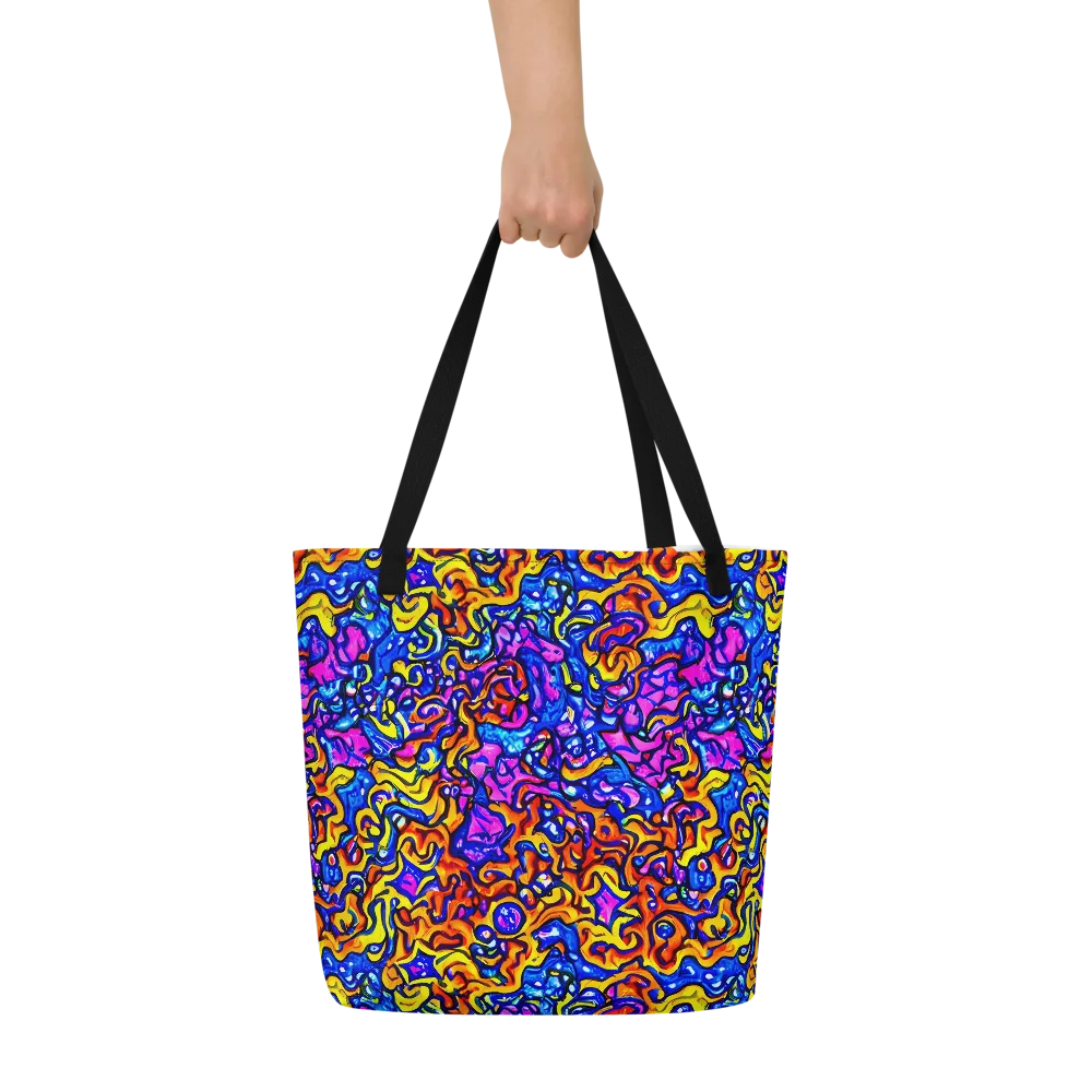 Saturated Whirl on Large Tote Bag W/ Pocket — Front