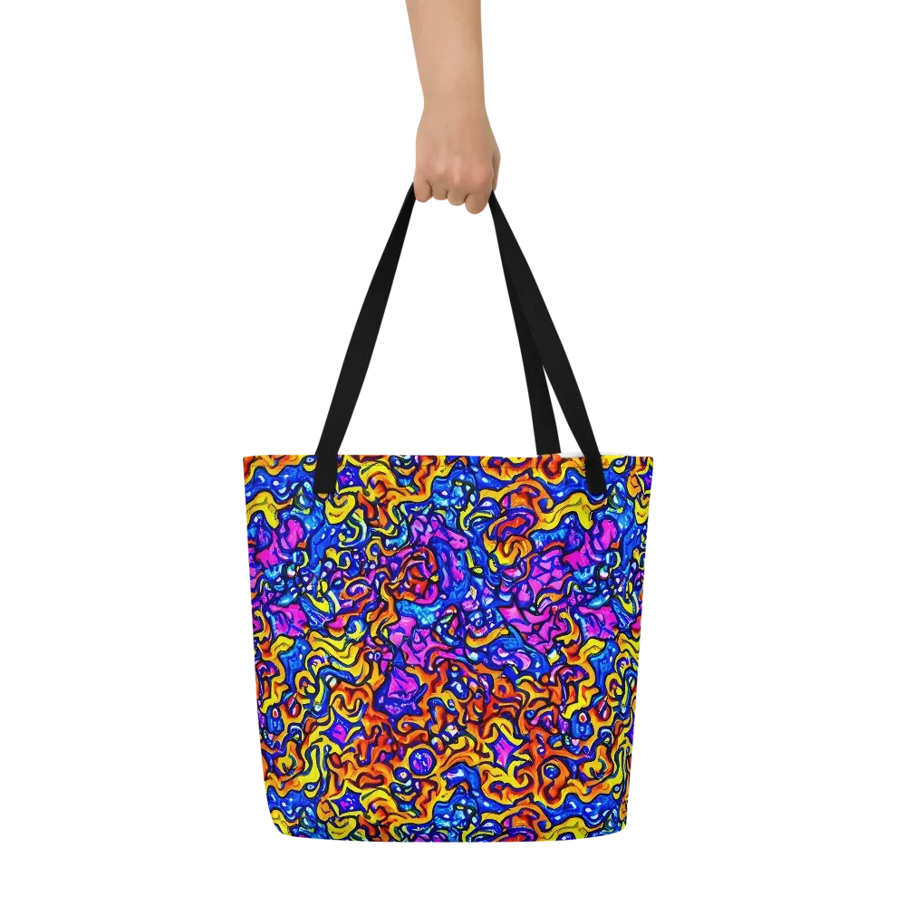 Saturated Whirl on Large Tote Bag W/ Pocket — Front