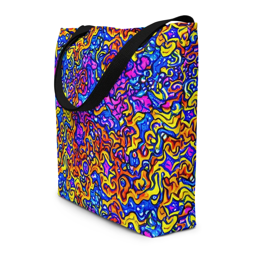 Saturated Whirl on Large Tote Bag W/ Pocket — Front