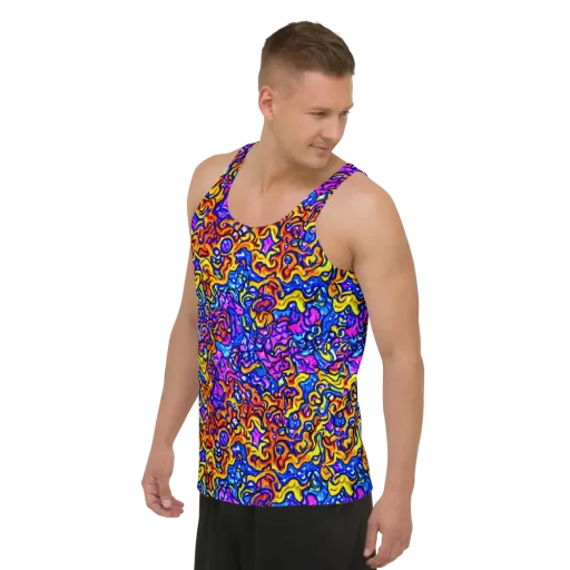 Saturated Whirl on a Men's Tank Top
