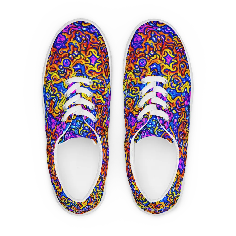 Saturated Whirl on Men's Lace-Up Canvas Shoes — Front