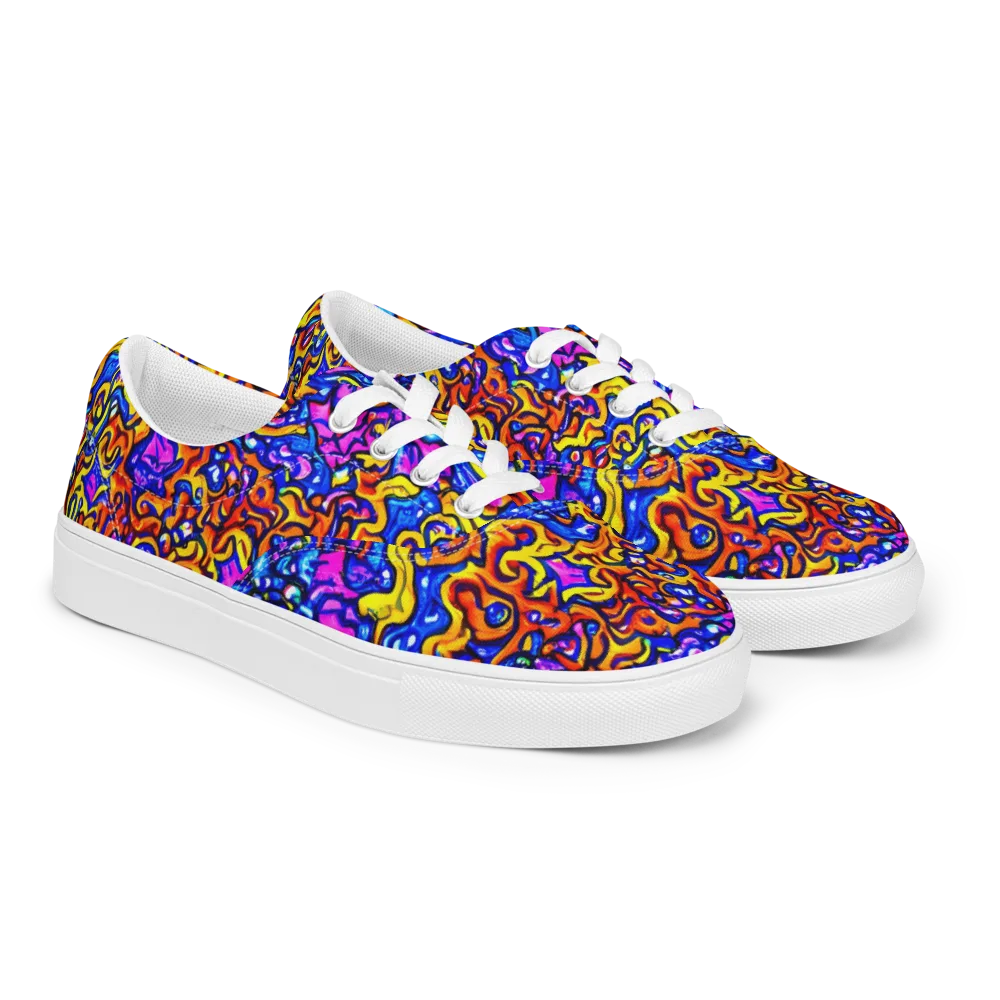 Saturated Whirl on Men's Lace-Up Canvas Shoes — Right Front