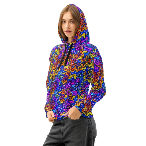 Saturated Whirl on a Cotton Hoodie