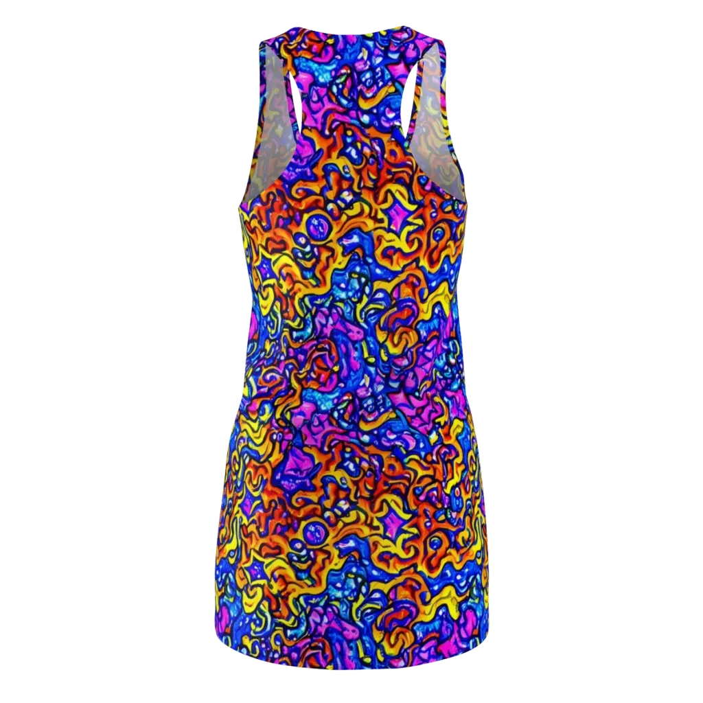 Saturated Whirl on Racerback Dress — Back