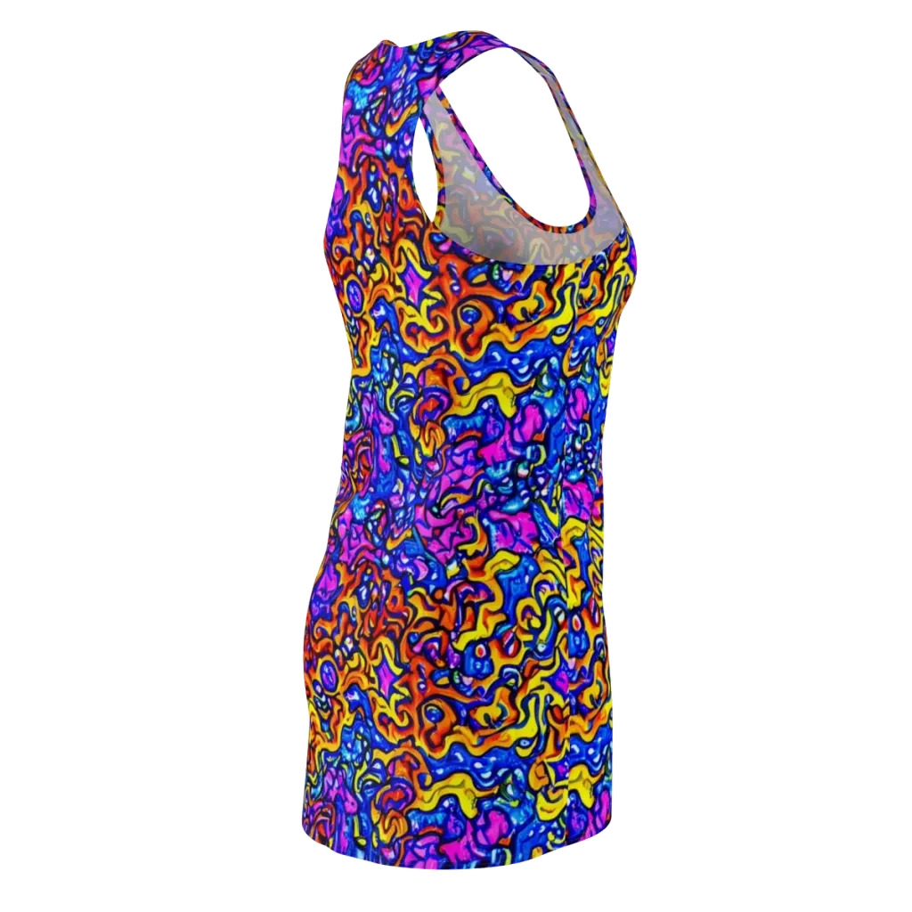 Saturated Whirl on Racerback Dress — Back Side