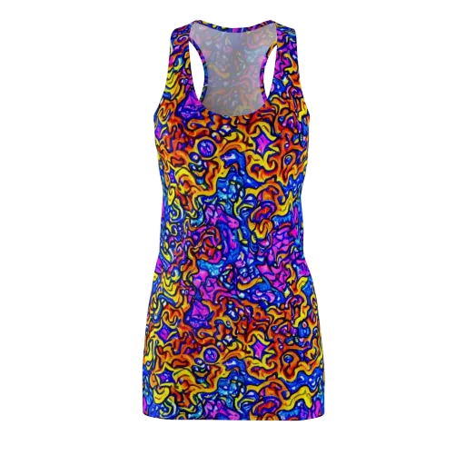 Saturated Whirl on a Racerback Dress