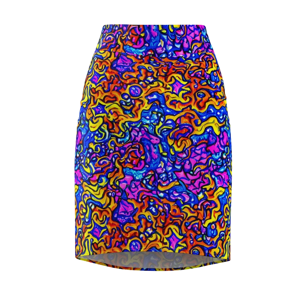 Saturated Whirl on Pencil Skirt — Front