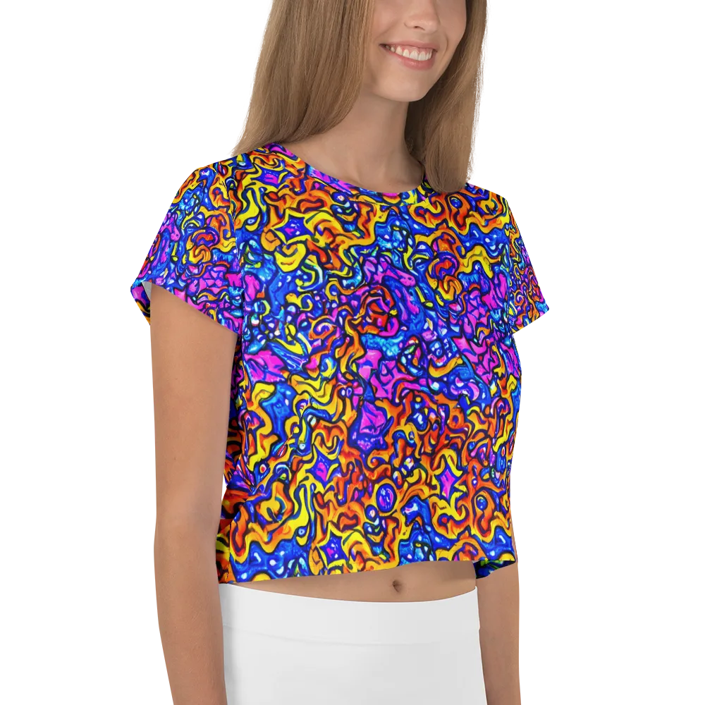 Saturated Whirl on Crop Tee — Right