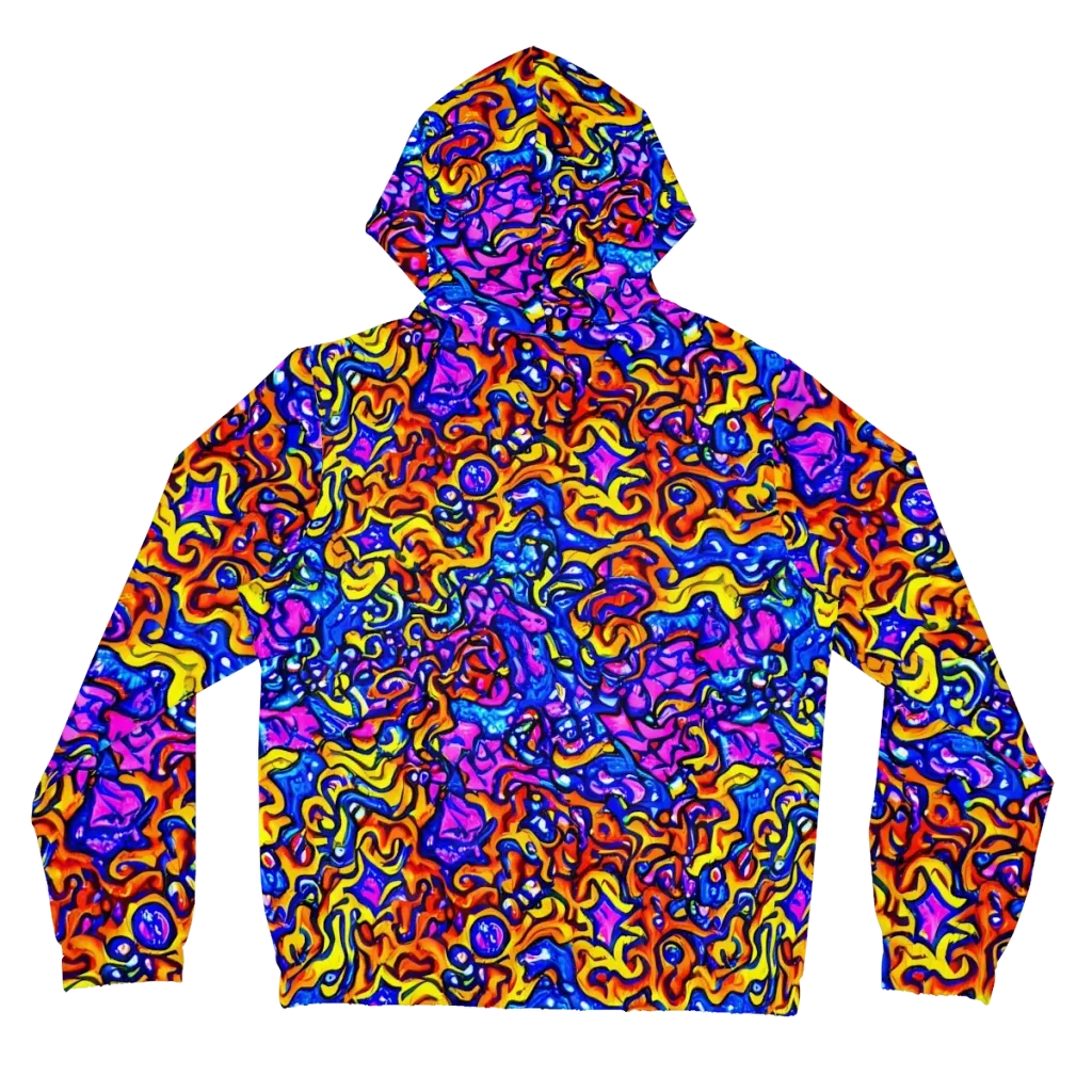 Saturated Whirl on Women's Full-Zip Hoodie — Back