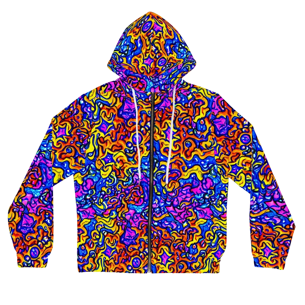 Saturated Whirl on Women's Full-Zip Hoodie — Front