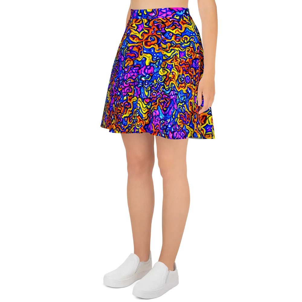 Saturated Whirl on Skater Skirt — Left