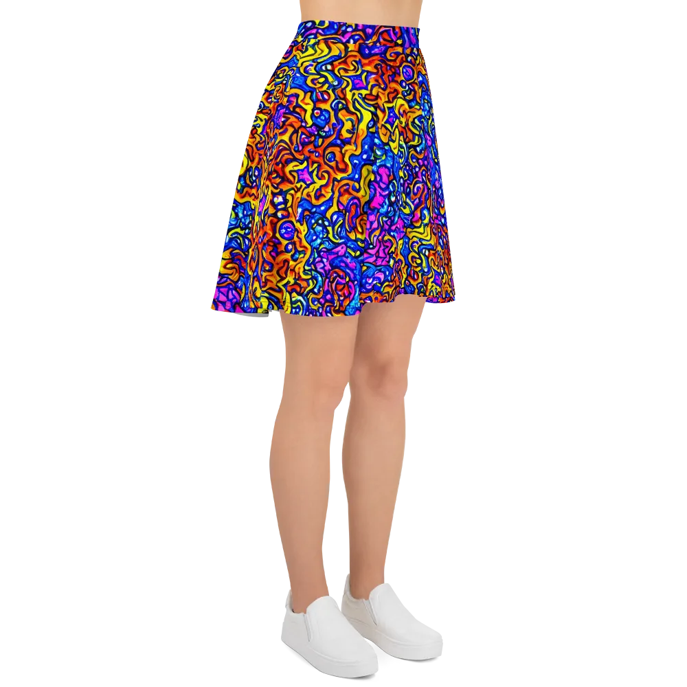 Saturated Whirl on Skater Skirt — Right