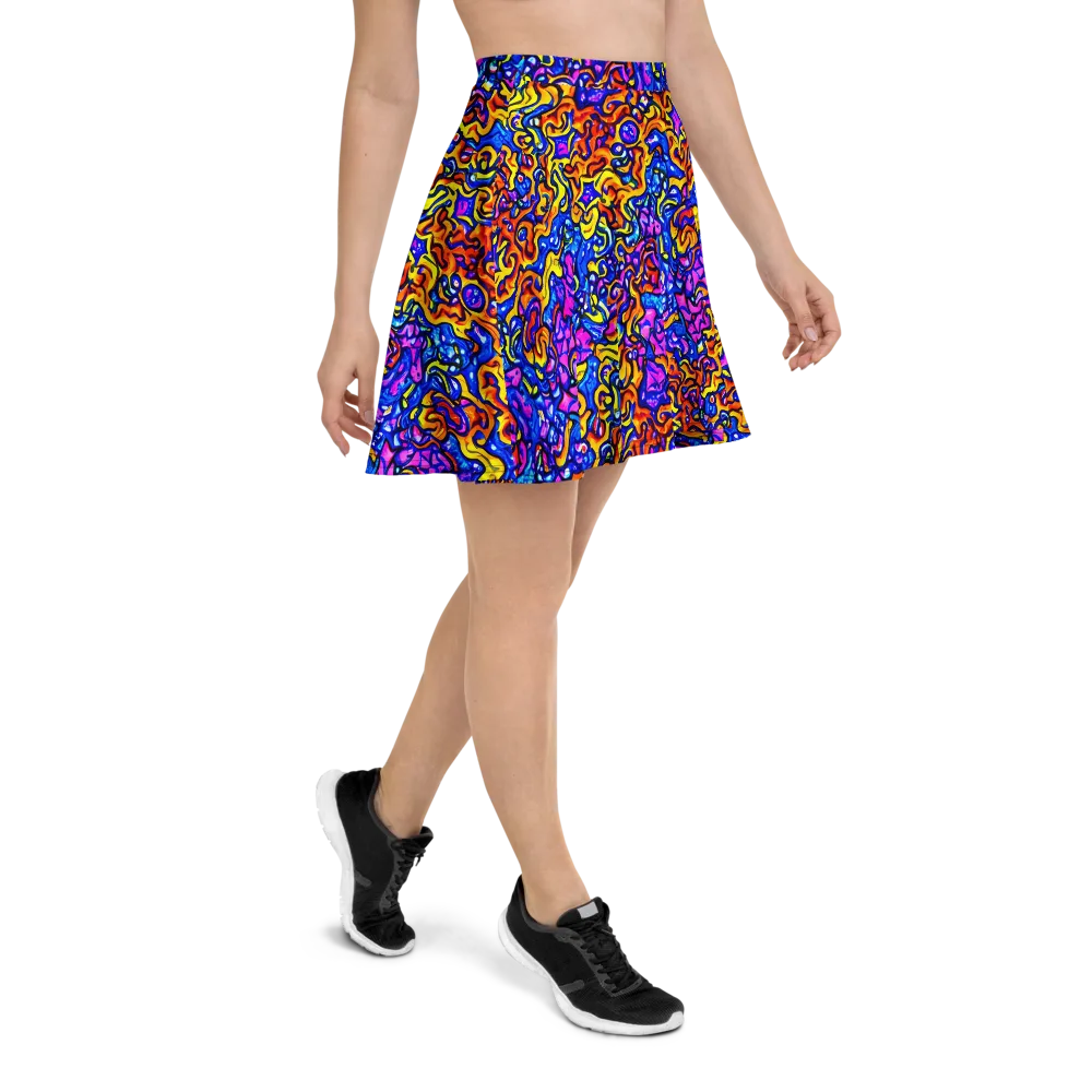 Saturated Whirl on Skater Skirt — Right