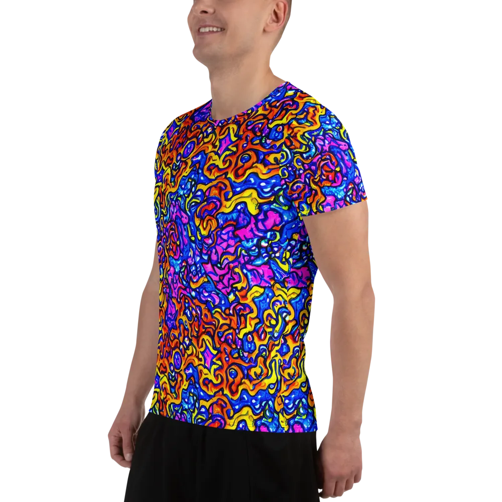 Saturated Whirl on Men's Athletic T-Shirt — Left