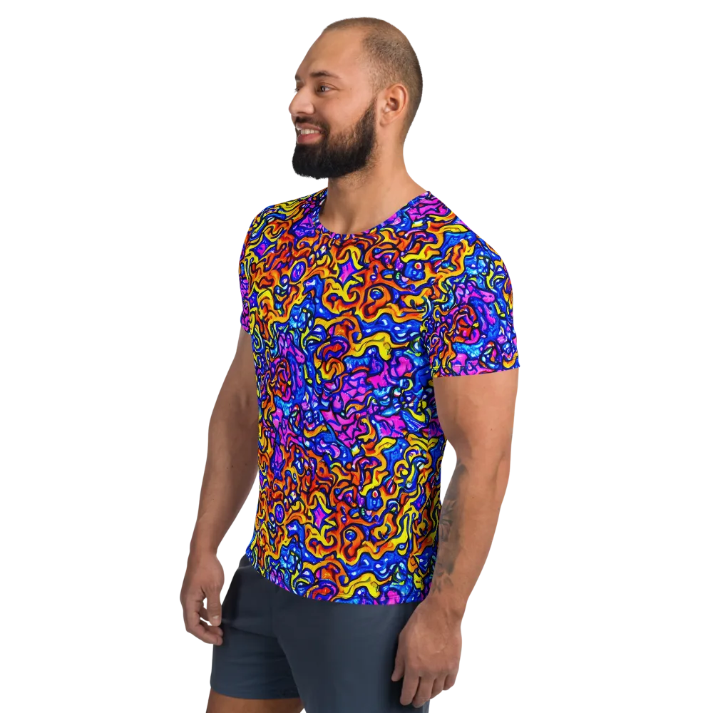 Saturated Whirl on Men's Athletic T-Shirt — Left