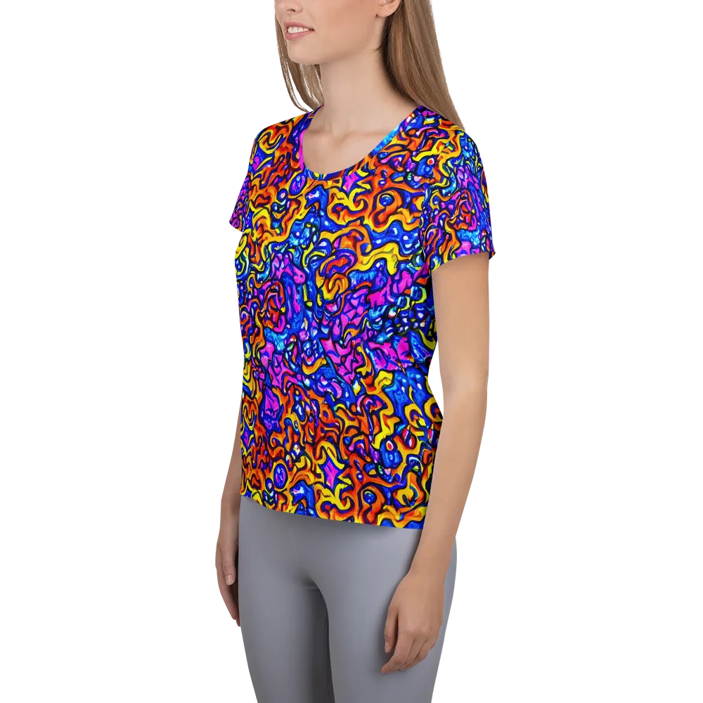 Saturated Whirl on Women's Athletic T-Shirt — Left