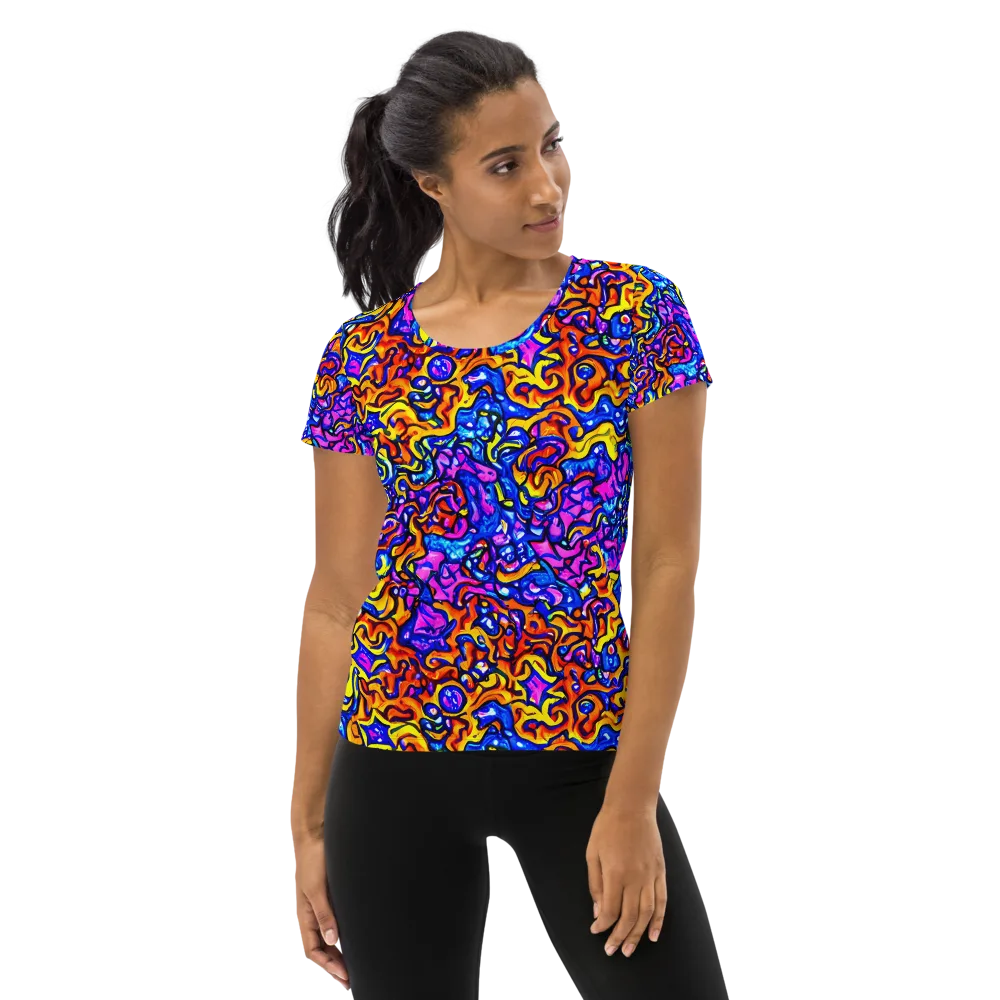 Saturated Whirl on Women's Athletic T-Shirt — Front