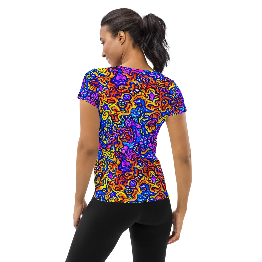 Saturated Whirl on Women's Athletic T-Shirt — Back