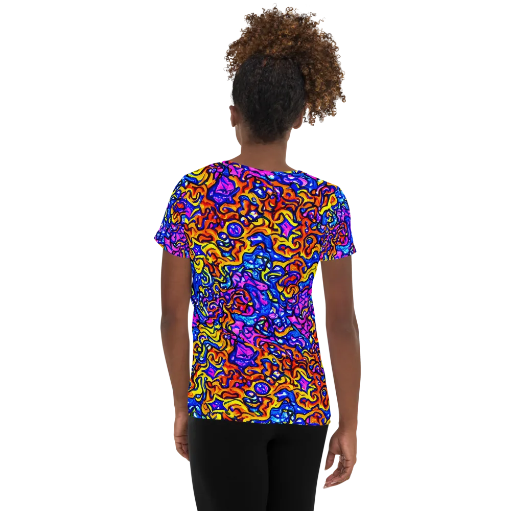 Saturated Whirl on Women's Athletic T-Shirt — Back