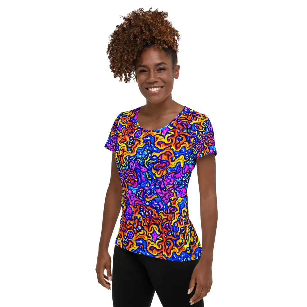 Saturated Whirl on Women's Athletic T-Shirt — Left